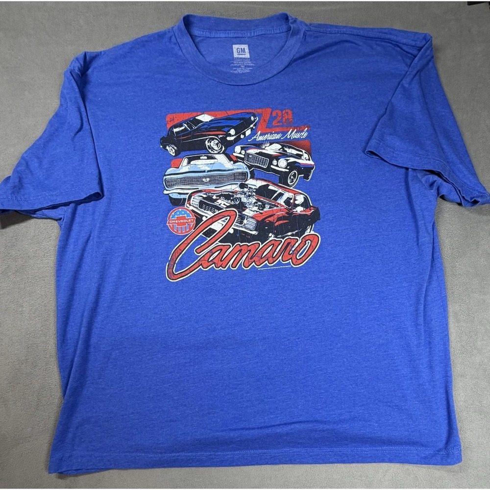 Chevrolet Camaro Graphic T-Shirt Men's 4XL Blue GM Official Licensed Big & Tall